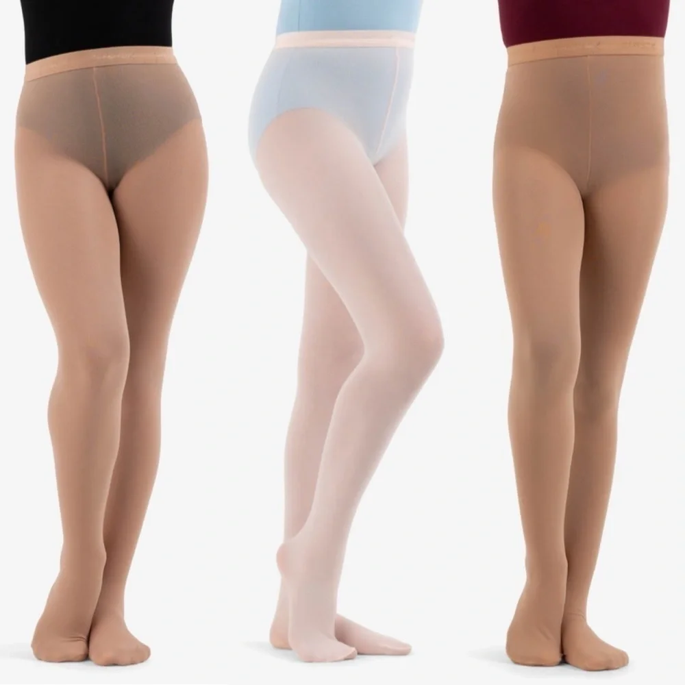 Capezio Ultra Soft Footed Tights Lot of 3 Size 8-12 Suntan Pink Light Suntan New